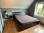 Bed + lattenbodem (IKEA Malm), Huis en Inrichting, Slaapkamer | Bedden, Ophalen, Gebruikt, Bruin, Tweepersoons