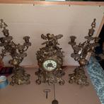 Schouwgarnituur , mechanische klok . Lees beschrijving aub !, Antiek en Kunst, Ophalen of Verzenden