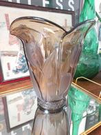 Scailmont vaas decor tulpen fumékleurig glas, Ophalen of Verzenden