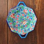 Longwy octagonale schaal met 2 handgrepen, Antiek en Kunst, Antiek | Schalen, Ophalen of Verzenden