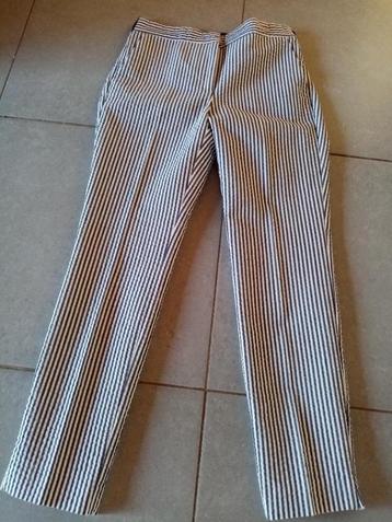 Zara : nieuw blauw wit strepen tailored-fit lange broek , S beschikbaar voor biedingen