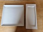 Vierkante eetborden en rechthoekige dessertborden te koop, Ophalen, Zo goed als nieuw, Bord(en), Overige stijlen