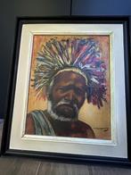 Schilderij 70 x 59 cm Congo get. tshimbalanga, Antiek en Kunst, Ophalen
