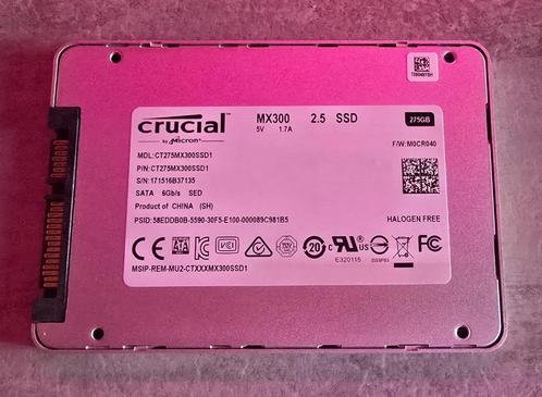 Disque Dur interne SSD 275Go Crucial MX300, Informatique & Logiciels, Disques durs, Utilisé, Interne, Enlèvement ou Envoi