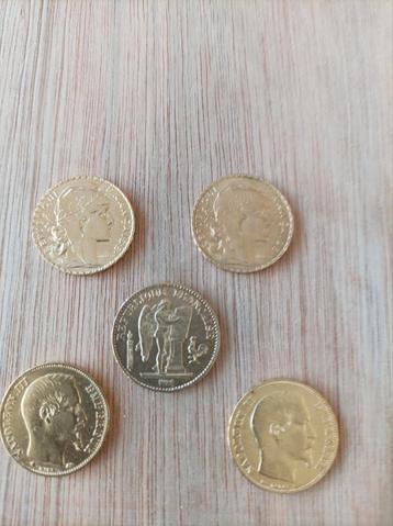Gouden munten Napoleon, 5 munten. Napoleon 3 , Ange Marianne beschikbaar voor biedingen