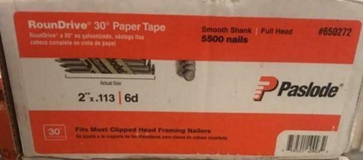 5 dozen Paslode stripnagels 2"x.113 (650272) a 5500stuks, Doe-het-zelf en Bouw, Gereedschap | Handgereedschap, Nieuw, Ophalen of Verzenden