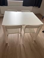 Ikea witte eettafel + stoelen, Ophalen, Zo goed als nieuw