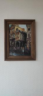 Klein schilderijtje stadszicht 21x30cm, Antiek en Kunst, Kunst | Schilderijen | Klassiek, Ophalen