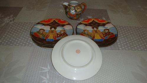 6 assiettes à dessert chinoises anciennes peintes à la main., Antiquités & Art, Antiquités | Services (vaisselle) pièces, Enlèvement ou Envoi