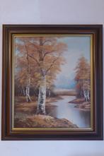 Tableau 76 x 67cms, peinture à l'huile, paysage forestier, Ophalen