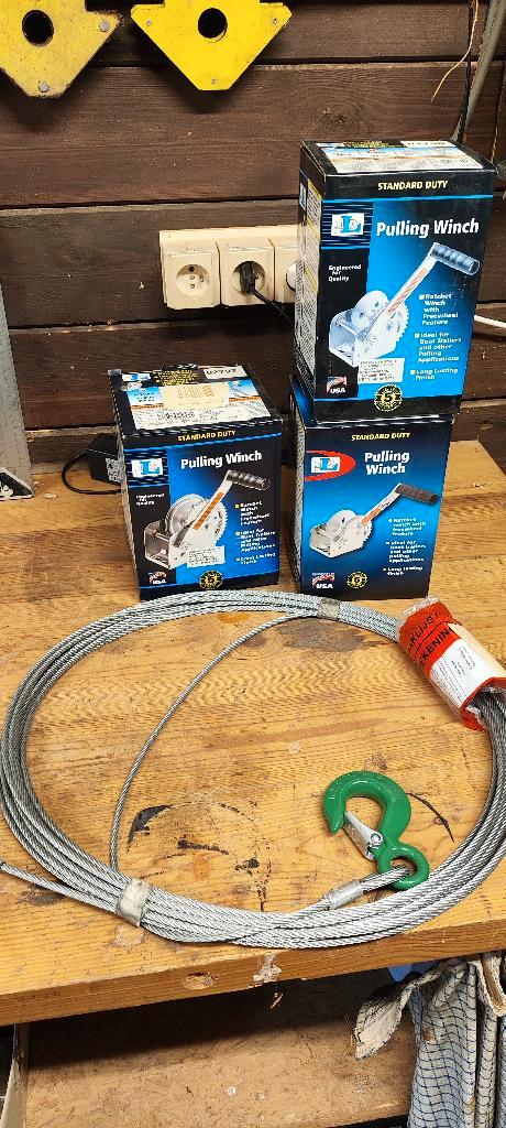 Handlier winch en kabel, Doe-het-zelf en Bouw, Lieren en Takels, Nieuw, Ophalen