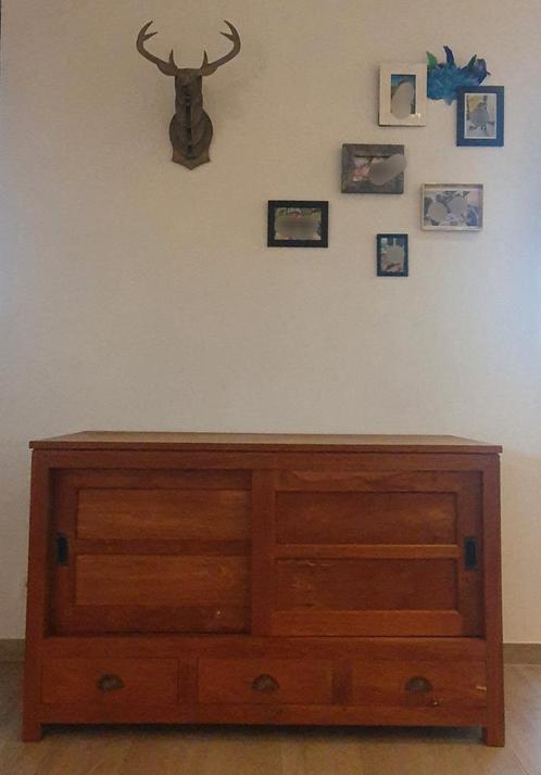 Dressoir / tv-meubel teak, Huis en Inrichting, Kasten | Dressoirs, Zo goed als nieuw, 100 tot 150 cm, 25 tot 50 cm, Met lade(s)