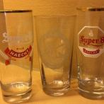 Lot drie oude bierglazen Haacht, Verzamelen, Ophalen, Glas of Glazen