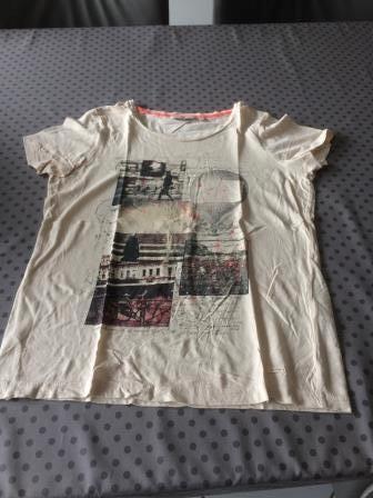 T-shirt Luchtballon Tom Tailor S, Kleding | Dames, T-shirts, Gedragen, Maat 36 (S), Beige, Korte mouw, Ophalen of Verzenden