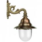 Buitenlamp geheel koper-glas, koperen wandlamp, rustieke bui, Antiek en Kunst, Ophalen of Verzenden