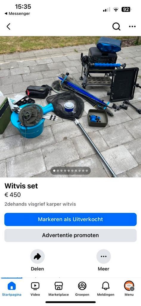 Witvis set, Watersport en Boten, Hengelsport | Witvissen, Zo goed als nieuw, Ophalen