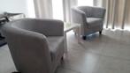 2 fauteuils coquille velours gris clair, Neuf, Moins de 75 cm, Fauteuil coquille, Enlèvement