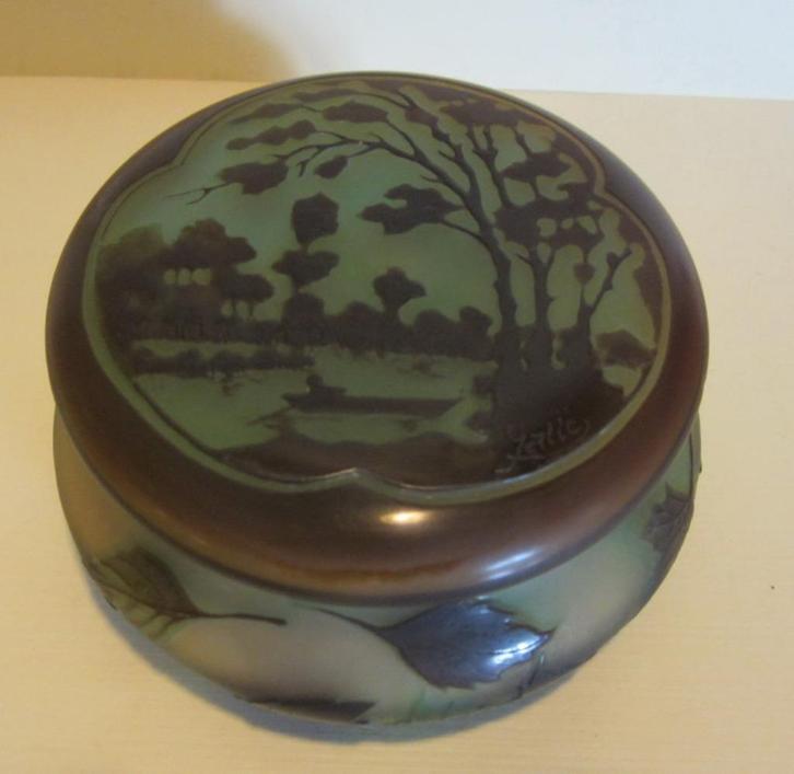 Antieke cameo glazen art nouveau bonbonniere Gallé, Antiek en Kunst, Antiek | Glaswerk en Kristal, Verzenden