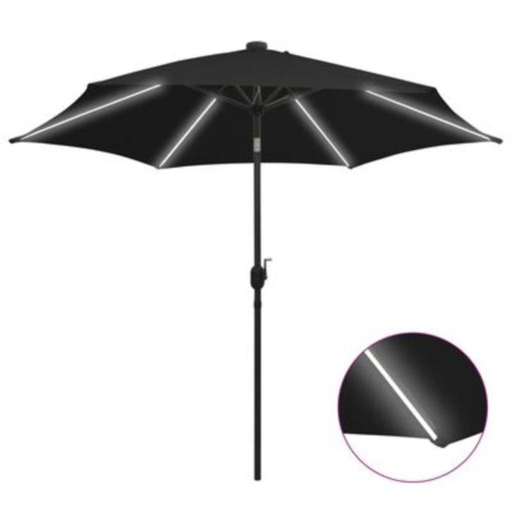 PARASOL LED, Tuin en Terras, Parasols, Nieuw, Stokparasol, 3 tot 4 meter, Kantelbaar, Ophalen