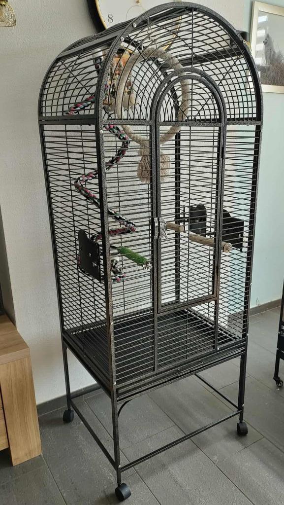Grote papegaaienkooi als nieuw, Dieren en Toebehoren, Vogels | Hokken en Kooien, Zo goed als nieuw, Vogelkooi, Metaal, Ophalen