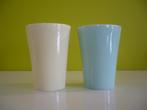2 vintage fifties pastel bekers Petrus Regout Sphinx Maastri, Antiek en Kunst, Antiek | Servies los, Ophalen of Verzenden