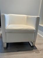 Wit lederen zeteltje Sofitalia, Huis en Inrichting, Ophalen, Gebruikt, Minder dan 75 cm, Leer
