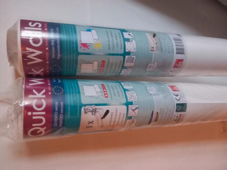 Vliesbehang van Quick Walls 160g/m2, Huis en Inrichting, Stoffering | Behang, Wit, Ophalen