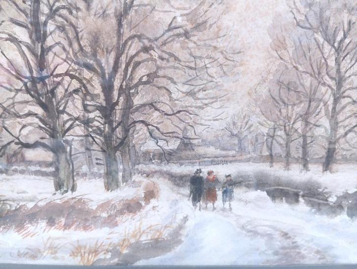 2 schilderij HAZLEDINE ALFRED (1876-1957), Antiek en Kunst, Kunst | Schilderijen | Klassiek, Ophalen of Verzenden