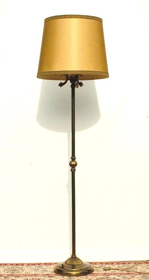 Vloerlamp * Hollywood Regency * Vintage 50s staanlamp, Huis en Inrichting, Lampen | Vloerlampen, Metaal, Stof, Ophalen of Verzenden