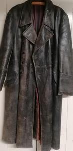 Capote manteau cuir noire Allemande WW2, Verzenden