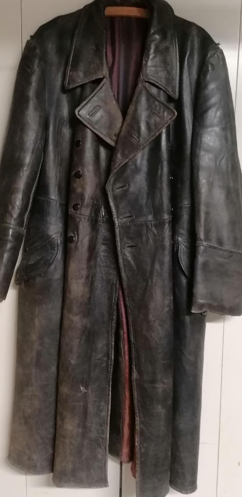 Capote manteau cuir noire Allemande WW2, Verzamelen, Militaria | Tweede Wereldoorlog, Verzenden