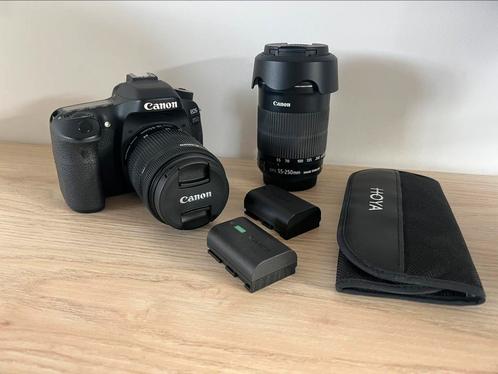 Canon 80D + 18-55EFS + 55-220EFS + filterkit + 2 Batterijen, Audio, Tv en Foto, Fotocamera's Digitaal, Zo goed als nieuw, Canon