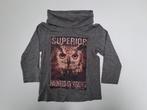 Mt 92-98 Grijze T-shirt met lange mouwen met rolkraag en uil, Gebruikt, Ophalen of Verzenden, Shirt of Longsleeve, Jongen