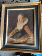 Doek met lezende dame, Antiek en Kunst, Ophalen of Verzenden