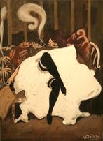 Exclusieve Art Nouveau gouache, Ophalen of Verzenden