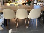 6 ecru eetkamerstoelen, Huis en Inrichting, Stoelen, Ophalen, Overige materialen, Gebruikt, Wit