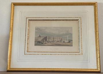 Ingelijste gravure Paleis van Versailles 19e eeuw beschikbaar voor biedingen