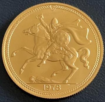 Munt 2 Pounds Sovereign Gold Elizabeth II 1978 Îsle of Man 