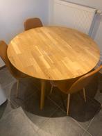 Ronde eikenhouten tafel, Huis en Inrichting, Tafels | Eettafels, Ophalen, Gebruikt, Vier personen, 100 tot 150 cm