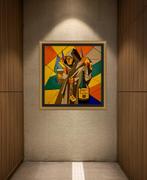 Trappiste ROCHEFORT acrylique originale signée KNOK, Antiek en Kunst, Kunst | Schilderijen | Modern, Ophalen of Verzenden