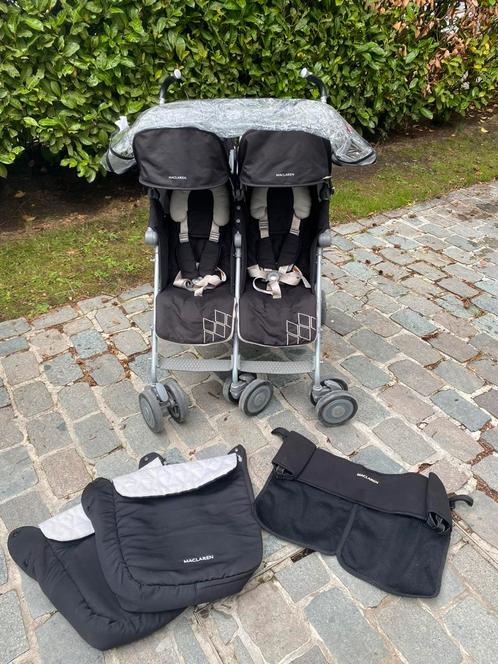 Maclaren Twin Techno, Kinderen en Baby's, Buggy's, Gebruikt, Maclaren, Duomodel, Regenhoes, Verstelbare rugleuning, Voetenzak