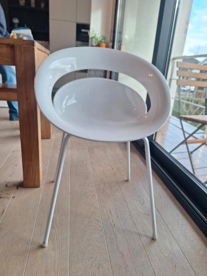 2 sièges baquets design blancs, Maison & Meubles, Chaises, Utilisé, Deux, Blanc, Enlèvement