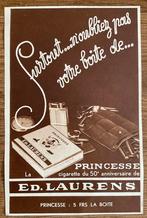 Oude reclame ED.LAURENS sigaretten 1936/1937, Verzamelen, Ophalen of Verzenden, Zo goed als nieuw