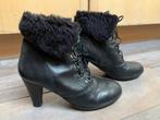 Kickers Authentieke zwart leren enkellaarzen 39 hoge hakken, Kleding | Dames, Schoenen, Verzenden, Zwart, Lage of Enkellaarzen
