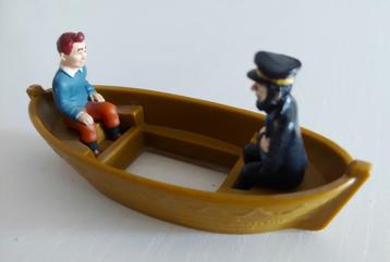 Tintin et le Capitaine Haddock dans un bateau à fond transpa, Collections, Enlèvement ou Envoi, Tintin, Comme neuf, Statue ou Figurine