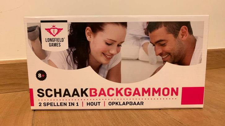 Backgammon + schaakspel 2 in 1 spel, Hobby en Vrije tijd, Gezelschapsspellen | Bordspellen, Nieuw, Een of twee spelers, Ophalen of Verzenden