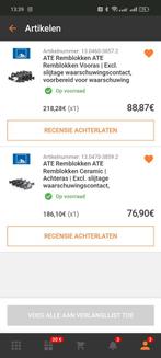 Remblokken voor en achter + contacten nieuwprijs 190 euro, Ophalen of Verzenden
