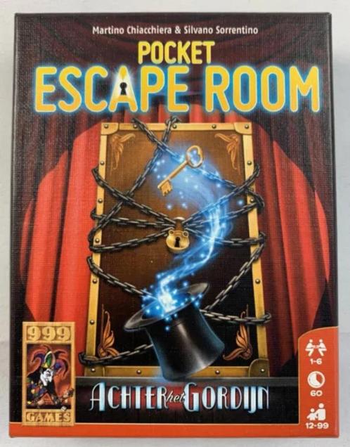 Escape Room Pocket Achter Het Gordijn Spel Compleet 999 Game, Hobby en Vrije tijd, Gezelschapsspellen | Bordspellen, Zo goed als nieuw