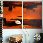 Dário Bosa abstract 2 Liège (orange/rouge) signé/sur toile, Enlèvement ou Envoi