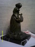 Bronzen kunstzaaier met zeer mooie groene patina, Ophalen, Brons